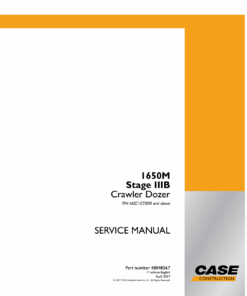 Case 1650M Crawler Dozer Repair Manual