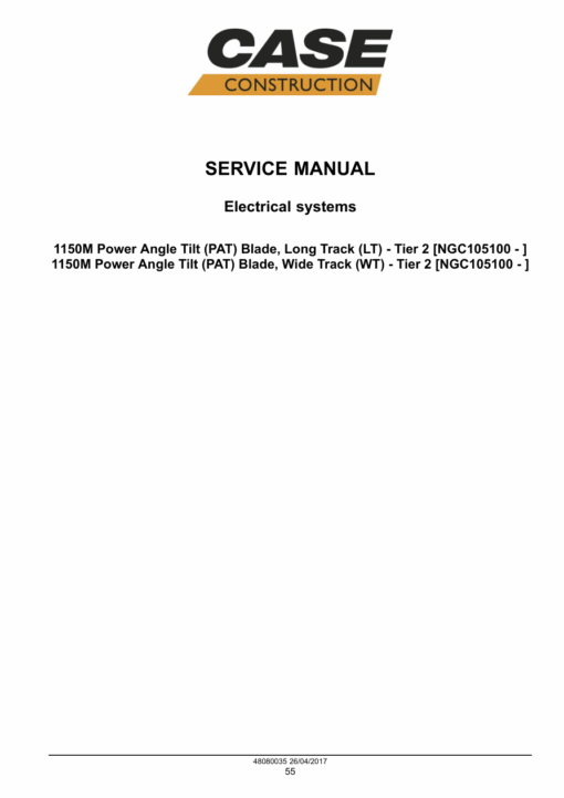 Case 1150M Crawler Dozer Repair Manual