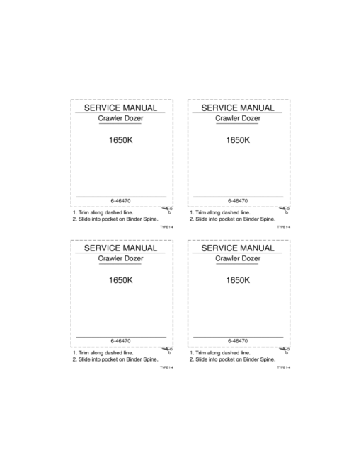 Case 1650K Crawler Dozer Repair Manual