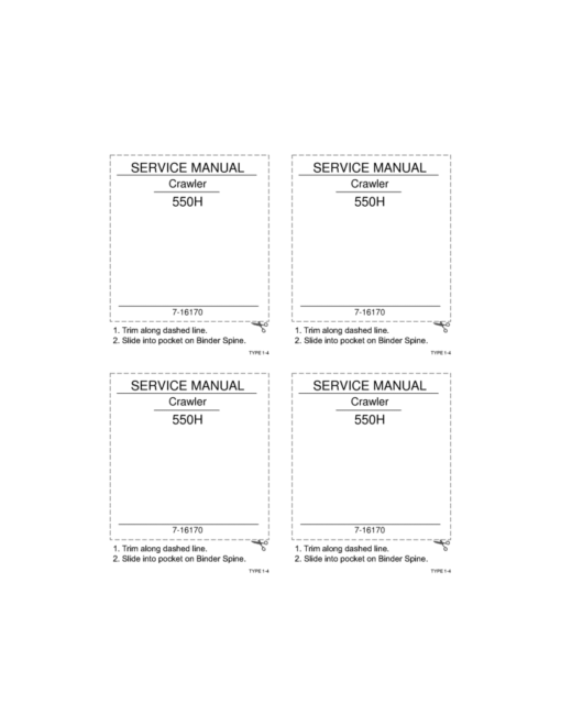 Case 550H Crawler Dozer Repair Manual