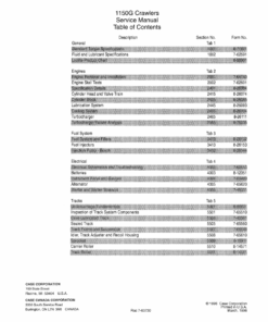 Case 1150G Crawler Dozer Service Manual
