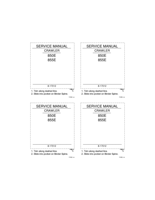 Case 850E, 855E Crawler Dozer Repair Manual