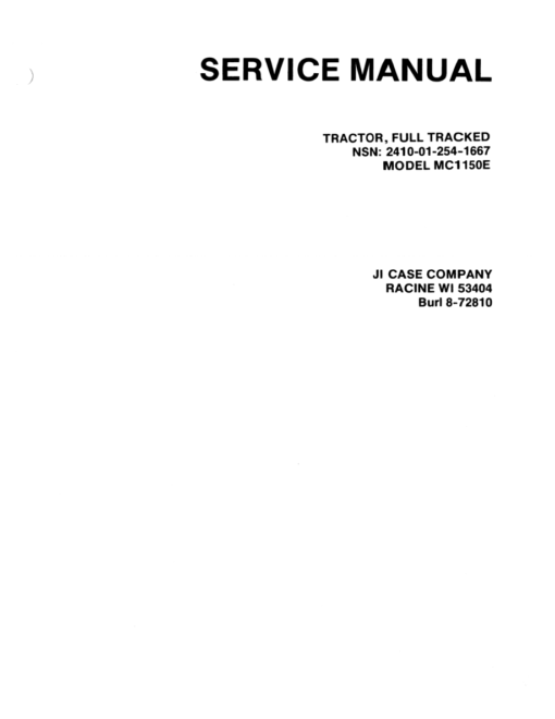 Case MC1150E Crawler Dozer Repair Manual