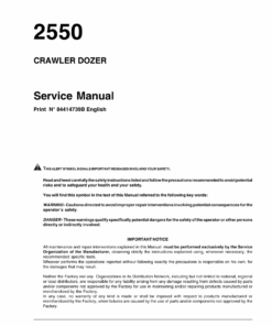 Case 2550 Crawler Dozer Repair Manual