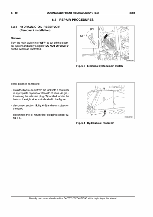 Case 3550 Crawler Dozer Repair Manual
