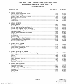 Case 1450B, 1455B Crawler Dozer Repair Manual