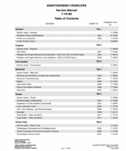 Case 650H, 750H, 850H Crawler Dozer Repair Manual