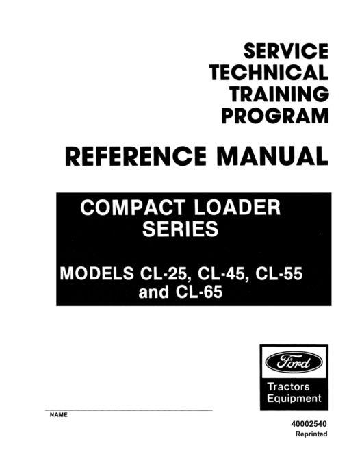 Ford CL-25 Compact Loader Repair Manual