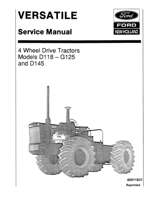 Ford Versatile D118, D145 and G125 Tractors Repair Manual