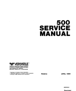 Ford Versatile 500 Tractor Repair Manual