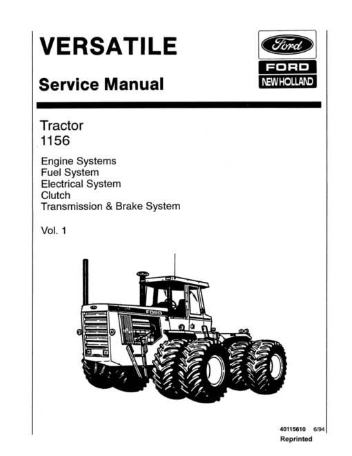Ford Versatile 1156 Tractor Repair Manual