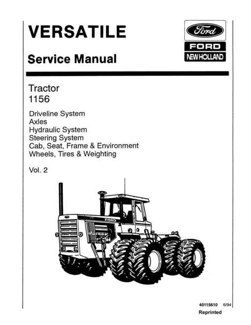 Ford Versatile 1156 Tractor Repair Manual