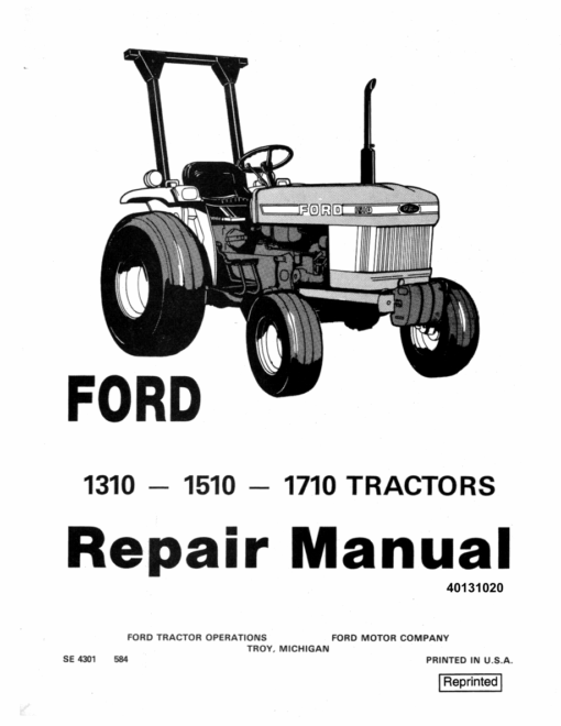Ford 1310, 1510 and 1710 Tractors Service Manual