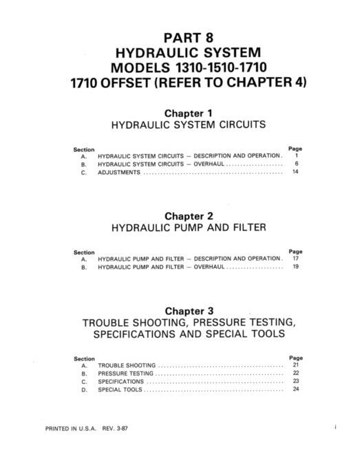 Ford 1310, 1510 and 1710 Tractors Service Manual