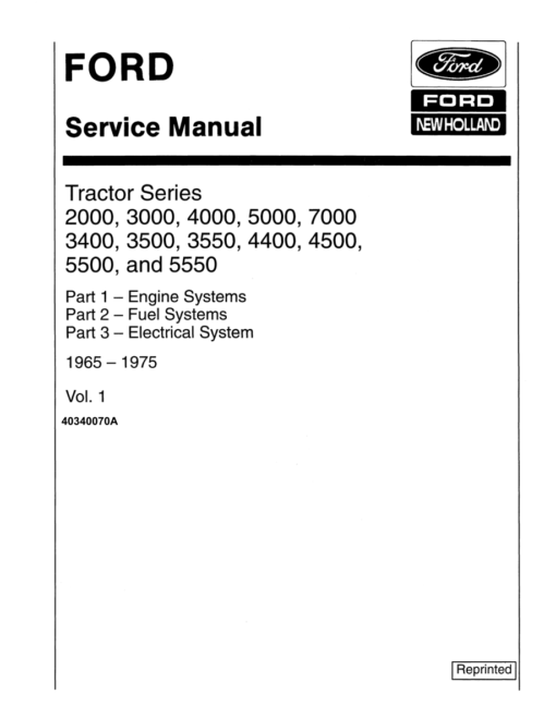 Ford Tractor Series 4000, 4400, 4500 Repair Manual