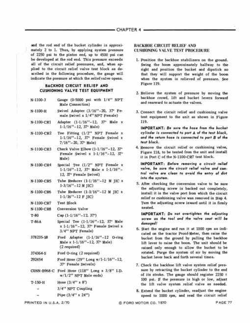 Ford Tractor Series 4000, 4400, 4500 Repair Manual