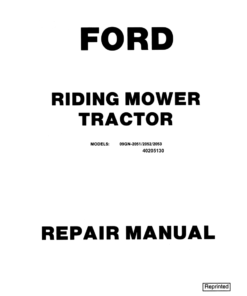 Ford R8, R11 Riding Mower Tractor Repair Manual