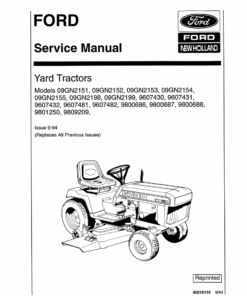 Ford YT12.5, YT14, YT16 and YT16H Lawn Tractor Repair Manual