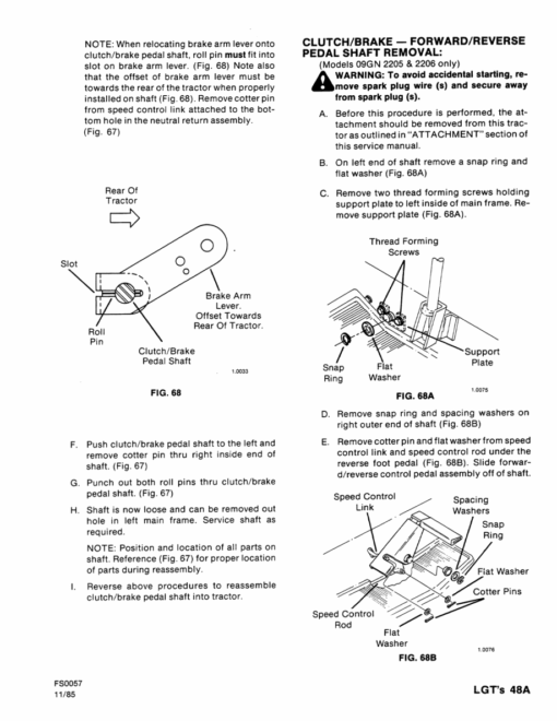 Ford LGT12, LGT14, LGT17, LGT18H Lawn Tractor Repair Manual