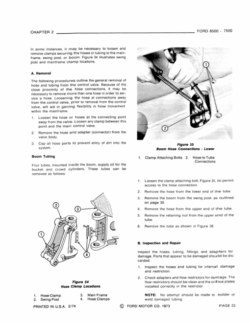 Ford 6500, 7000 Backhoe Loader Repair Manual
