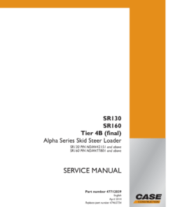 Case SR130, SR160 SkidSteer Service Manual