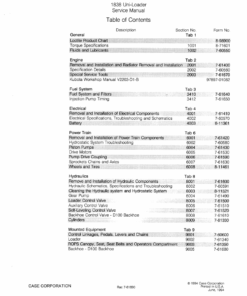 Case 1838 Uni-Loader SkidSteer Repair Manual