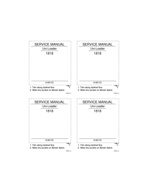 Case 1818 Uni-Loader SkidSteer Repair Manual