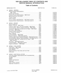 Case 1835 Uni-Loader SkidSteer Repair Manual