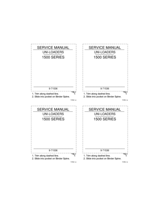 Case 1526, 1530, 1537 Uni-Loader SkidSteer Repair Manual