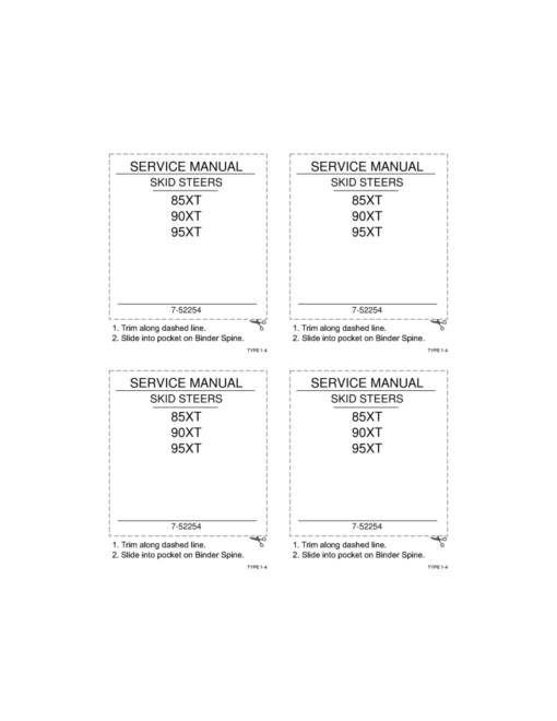 CASE 85XT, 90XT, 95XT Skidsteer Service Repair Manual