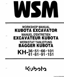 Kubota KH66, KH91, KH101, KH105 Excavator Workshop Repair Manual