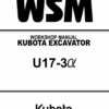 Kubota U17, U17-3a Excavator Workshop Repair Manual