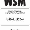 Kubota U48-4, U55-4 Excavator Workshop Repair Manual