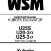 Kubota U25S, U20-3a, U25-3a Workshop Repair Manual