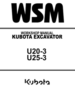 Kubota U20-3, U25-3 Excavator Workshop Repair Manual