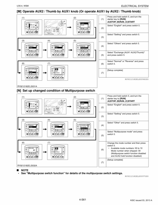 Kubota U35-4 Excavator Workshop Repair Manual