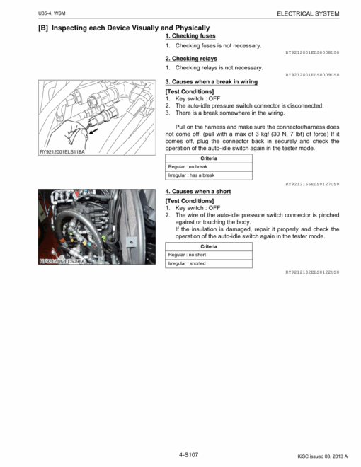 Kubota U35-4 Excavator Workshop Repair Manual