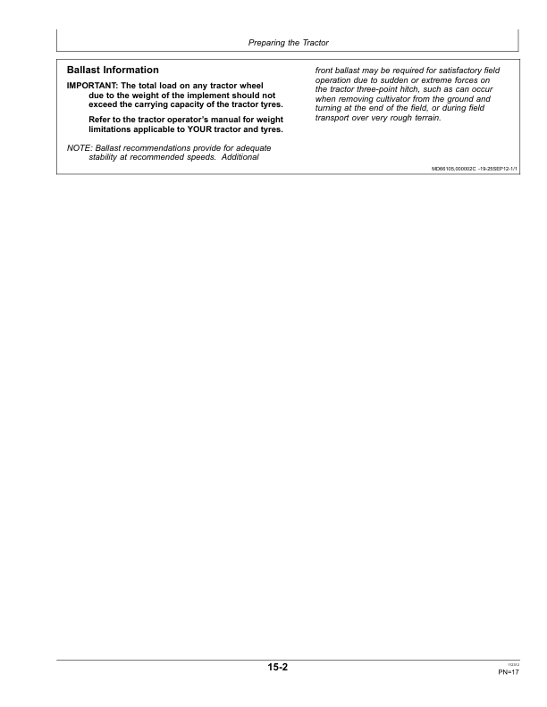 John Deere CR2220, CR2240, CR2260, CR2280, CR2231, CR2251, CR2222, CR2232 Row Crop Cultivator Operator's Manual (5AG25665) - Image 2
