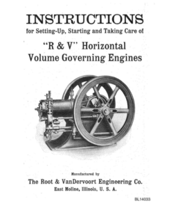 John Deere R & V Horizontal Volume Governing Engine Operator's Manual (BL14033)