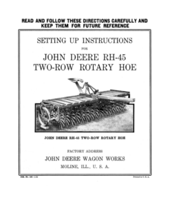 John Deere RH-45 Two-Row Rotary Hoe Operator's Manual (DIR103A)