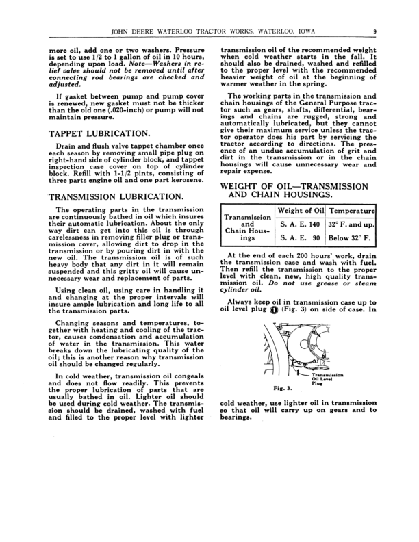John Deere General Purpose Tractors - Standard Tread, Wide Tread, Orchard Type Operator's Manual (DIR104) - Image 2