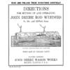John Deere Rod Weeders With Hand Grip Lift Lever Operator's Manual (DIR105)