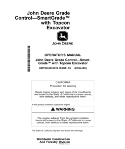 John Deere 210 P, 230 P, 260 P Excavators Operator's Manuals (OMT503263X019)